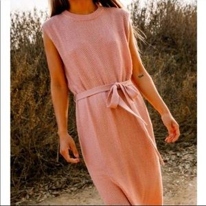 Anthropologie Belted Knit Midi Dress M Callahan